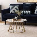 Couchtisch "Rayo" Weißer Marmor-Effekt, D.70 cm Weiß