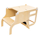 Kindersichtturm "Alba" 3 in 1, H.91 cm Nat&uuml;rliches Holz