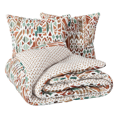 Bettw&auml;sche-set mit "ikat"-druck mehrfarbig, 240x220 cm
