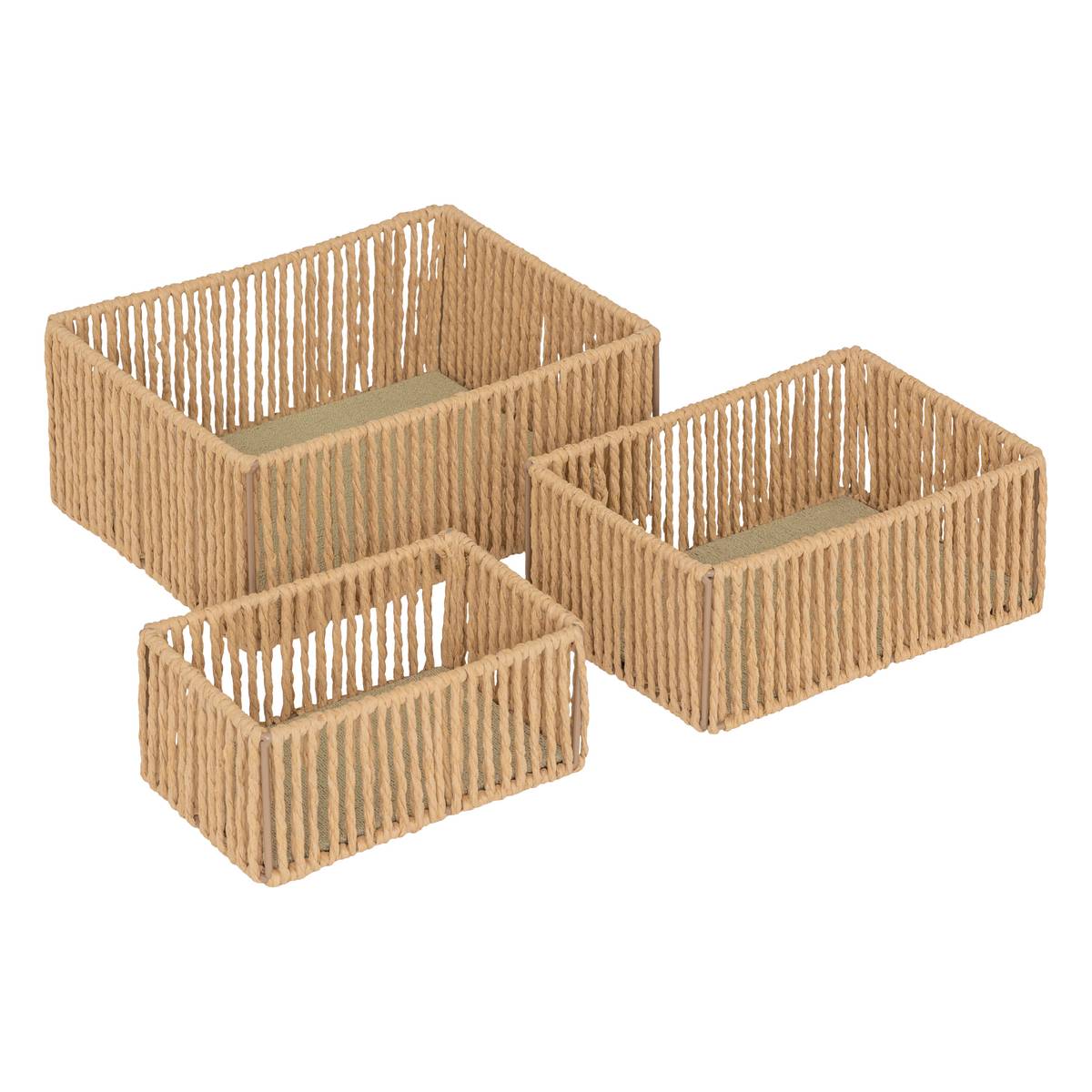 3er-Set Körbe "Ali" Beige, H.11/9/8 cm Beige