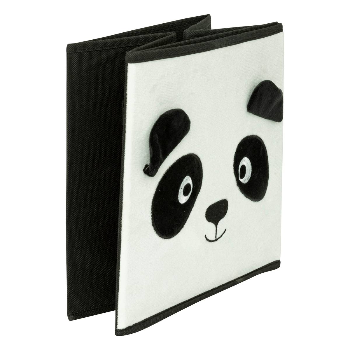 Kinder-Aufbewahrungsbox Panda "Joey" Schwarz & Weiß, 29x29 cm Schwarz und weiß