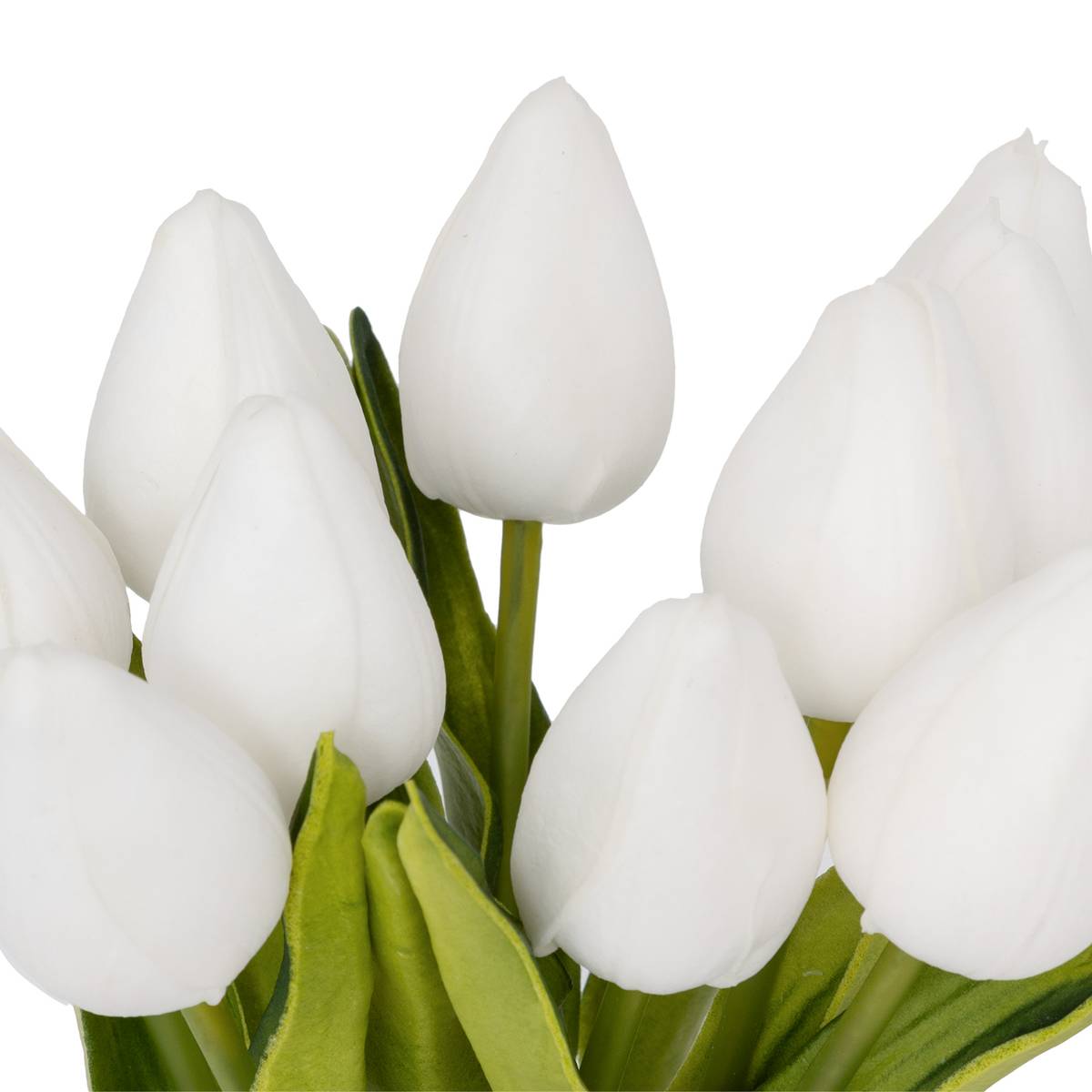 Tulpenkomposition mit Vase "Hector" Weiß, H.28,5 cm Weiß