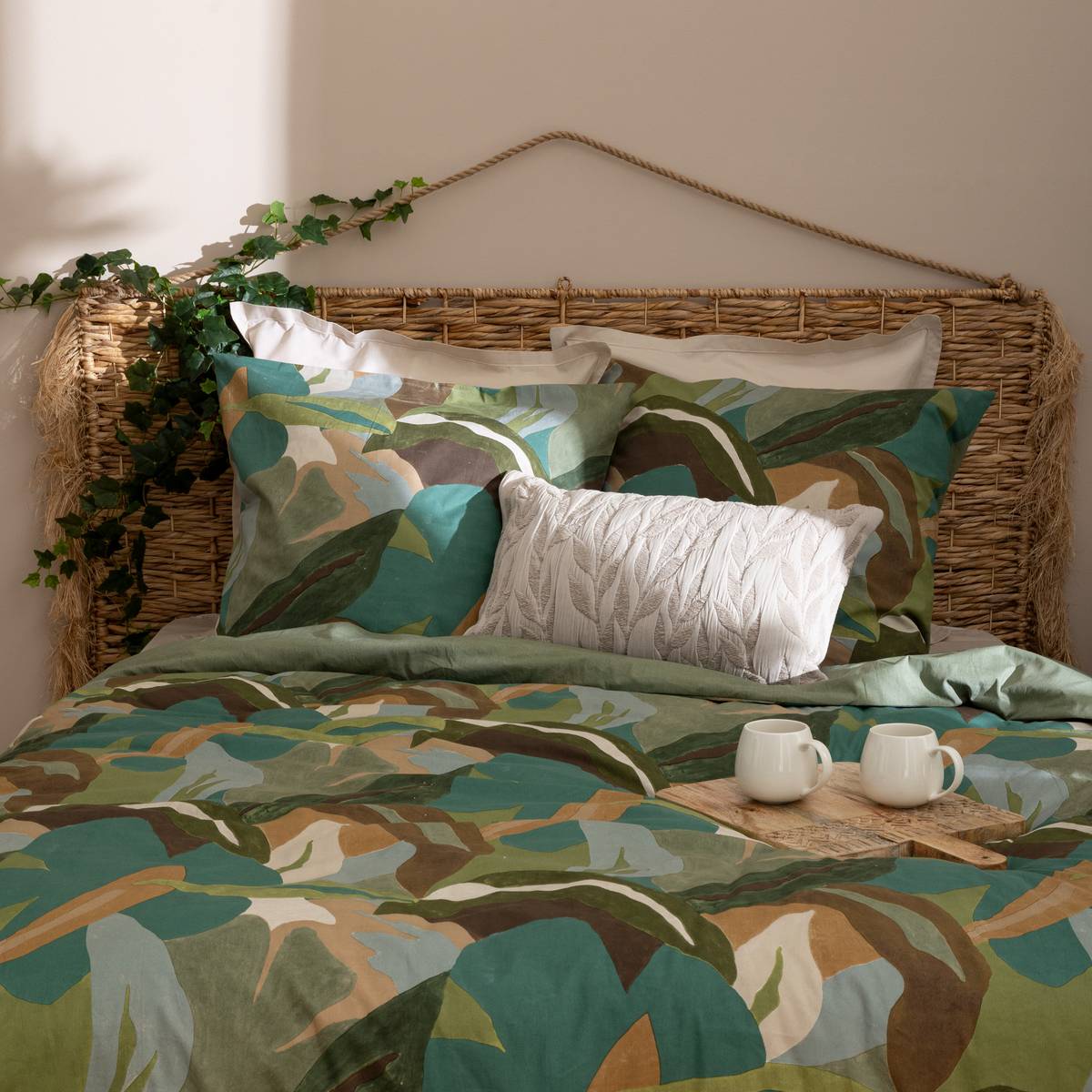 Jacquard-Kissen "Lehto" Baumwolle, Leinen, 58x38 cm Leinenbeige