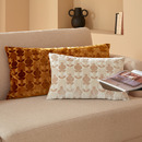 Kissen "Luna" Jacquard-Velours, Leinen, 30x50 cm Leinenbeige