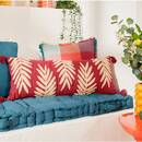 Besticktes Kissen 'Yucatan' Violett, 30x80 cm Lila