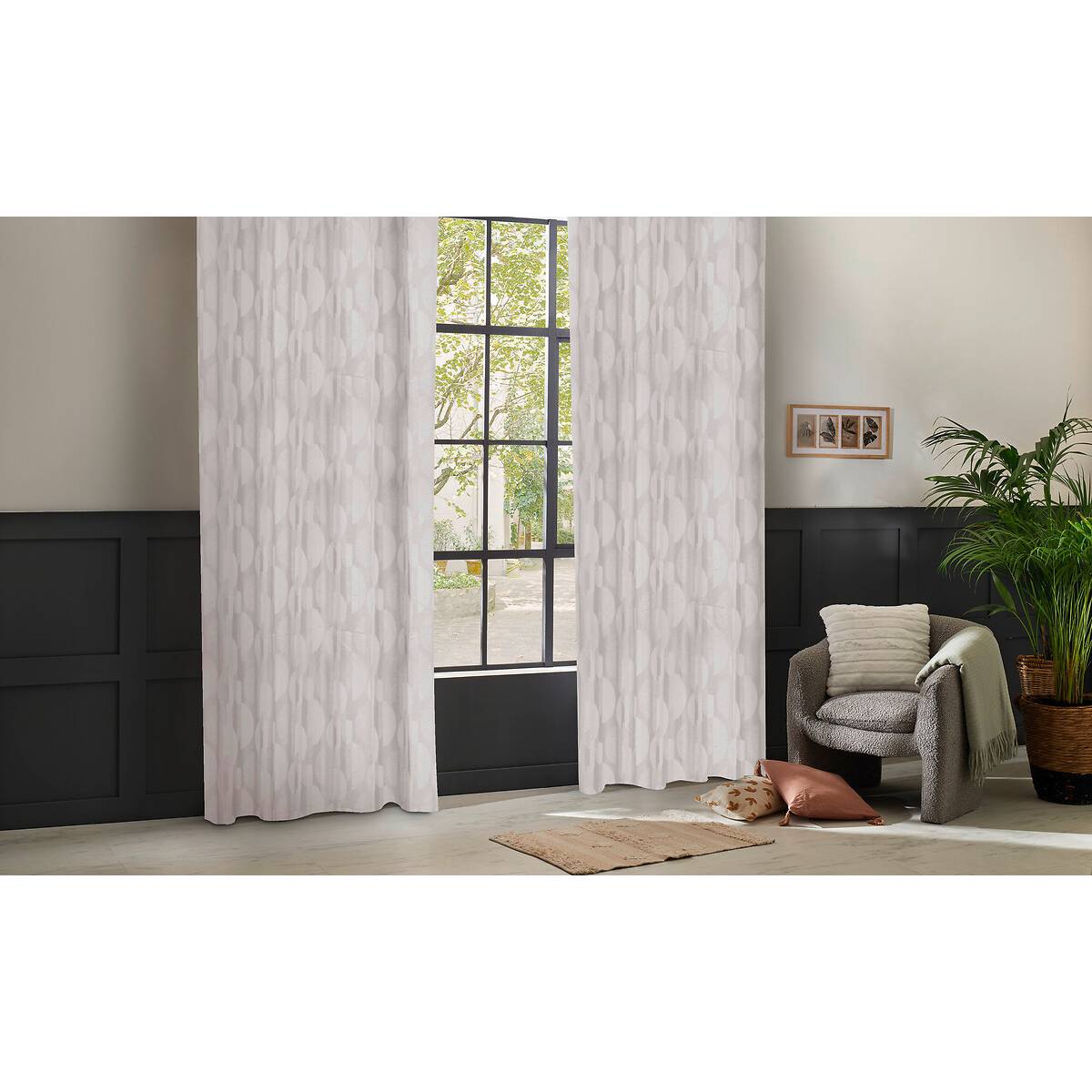 Vorhang "Wimbi" Jacquard, Leinen, 140x260 cm Leinenbeige