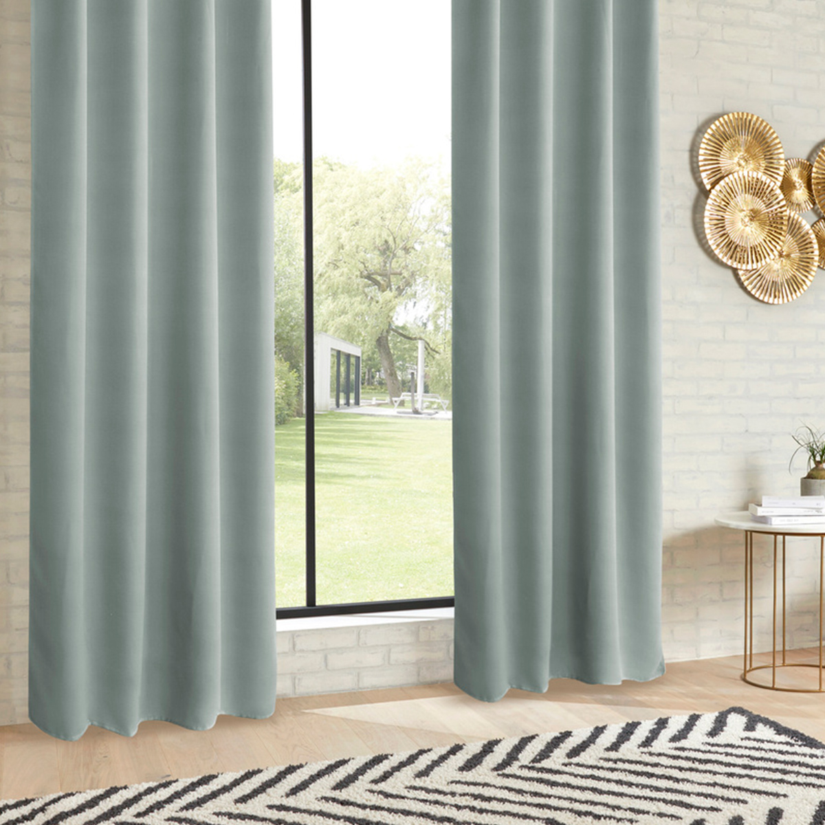 Set von 2 Verdunklungsvorhängen "Odelie" Celadon Grün, 135x240 cm Celadongrün