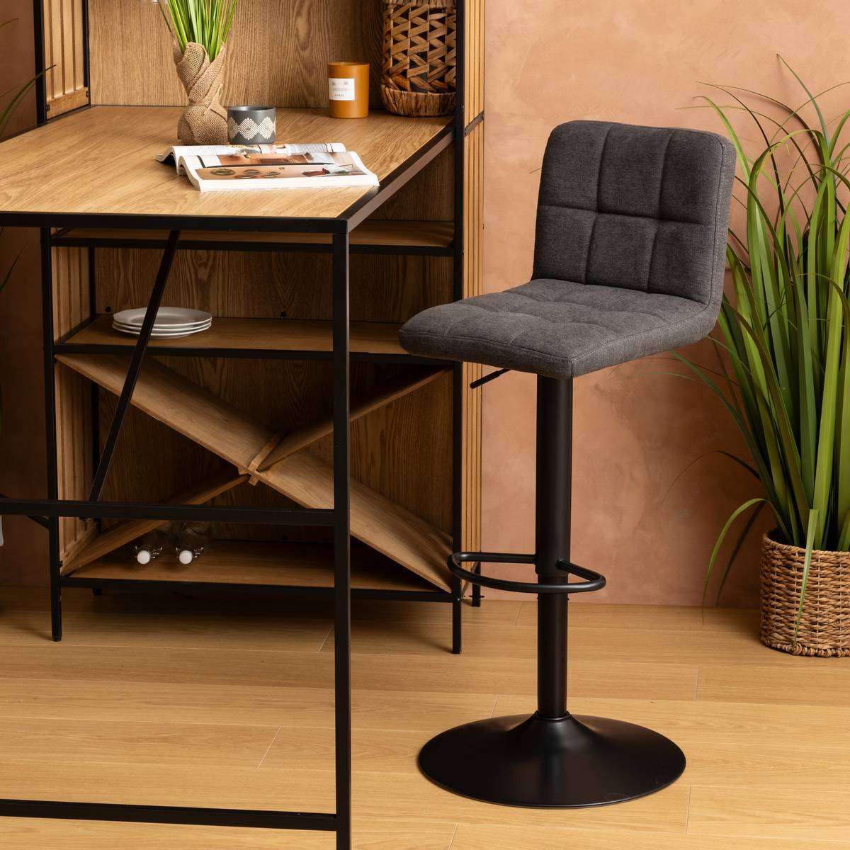 2er-Set Barhocker "Delek" Grau, 104x52x45 cm Grau