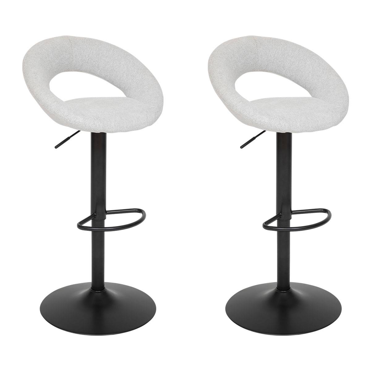 2er-Set Barhocker "Sasha" Grau, 48,5x51,5x96,5 cm Grau