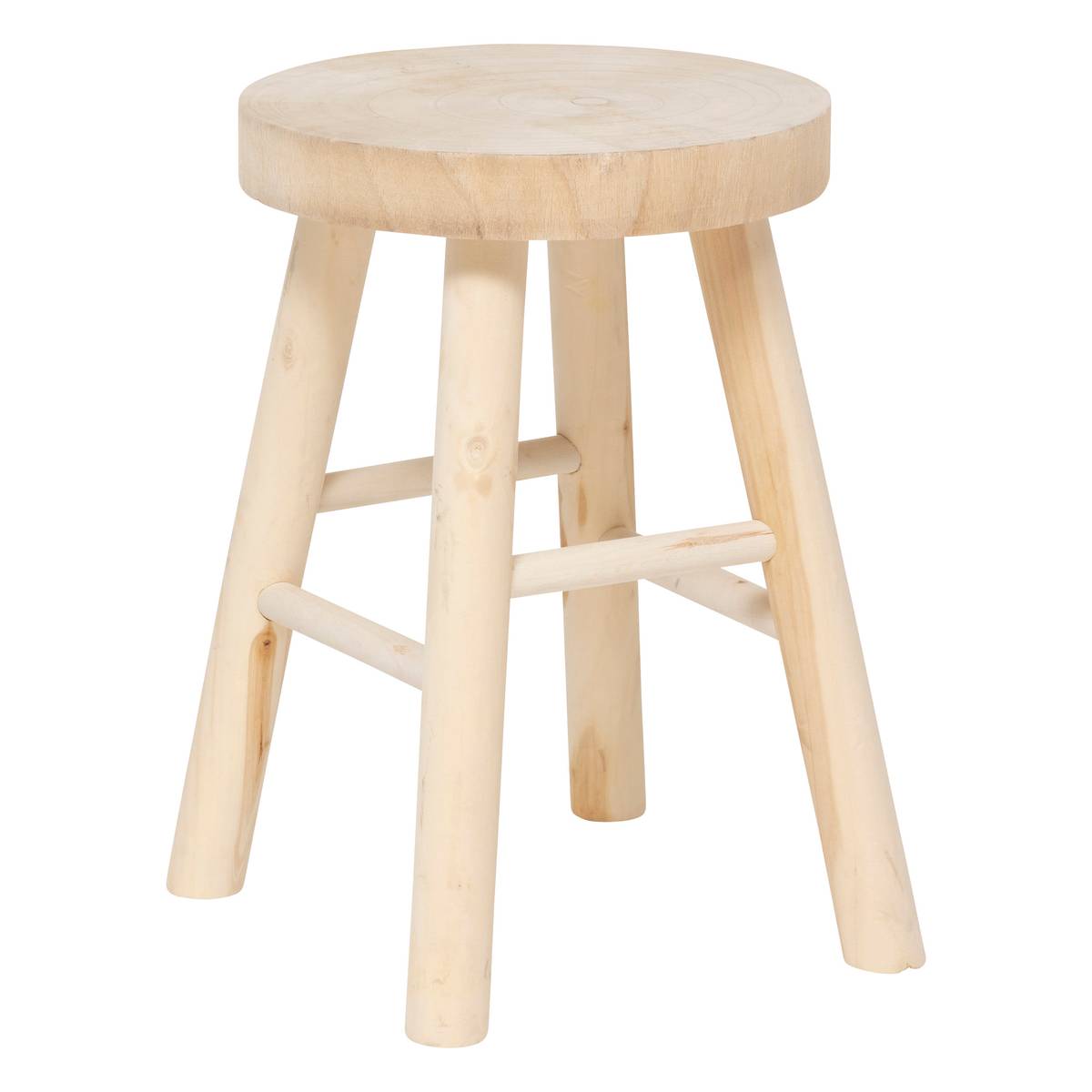 Hocker "Nyar" Paulownia, Beige, D.28x41 cm Beige