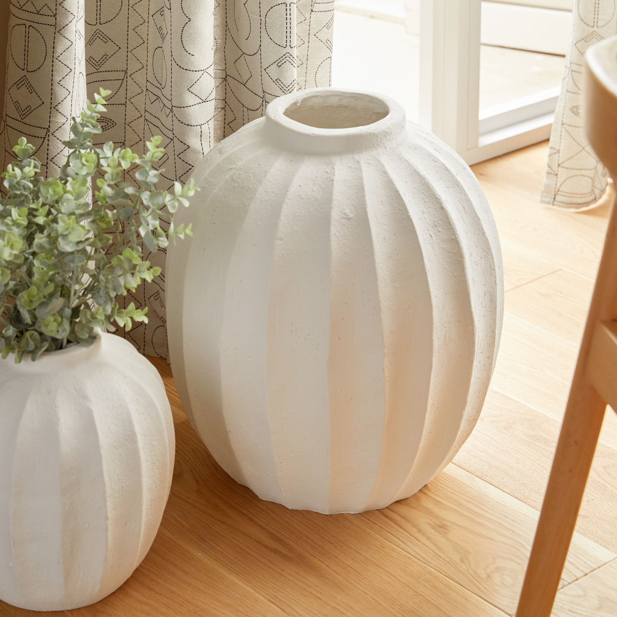 Kugelvase "Amia" Keramik, Weiß, H.44,5 cm Weiß