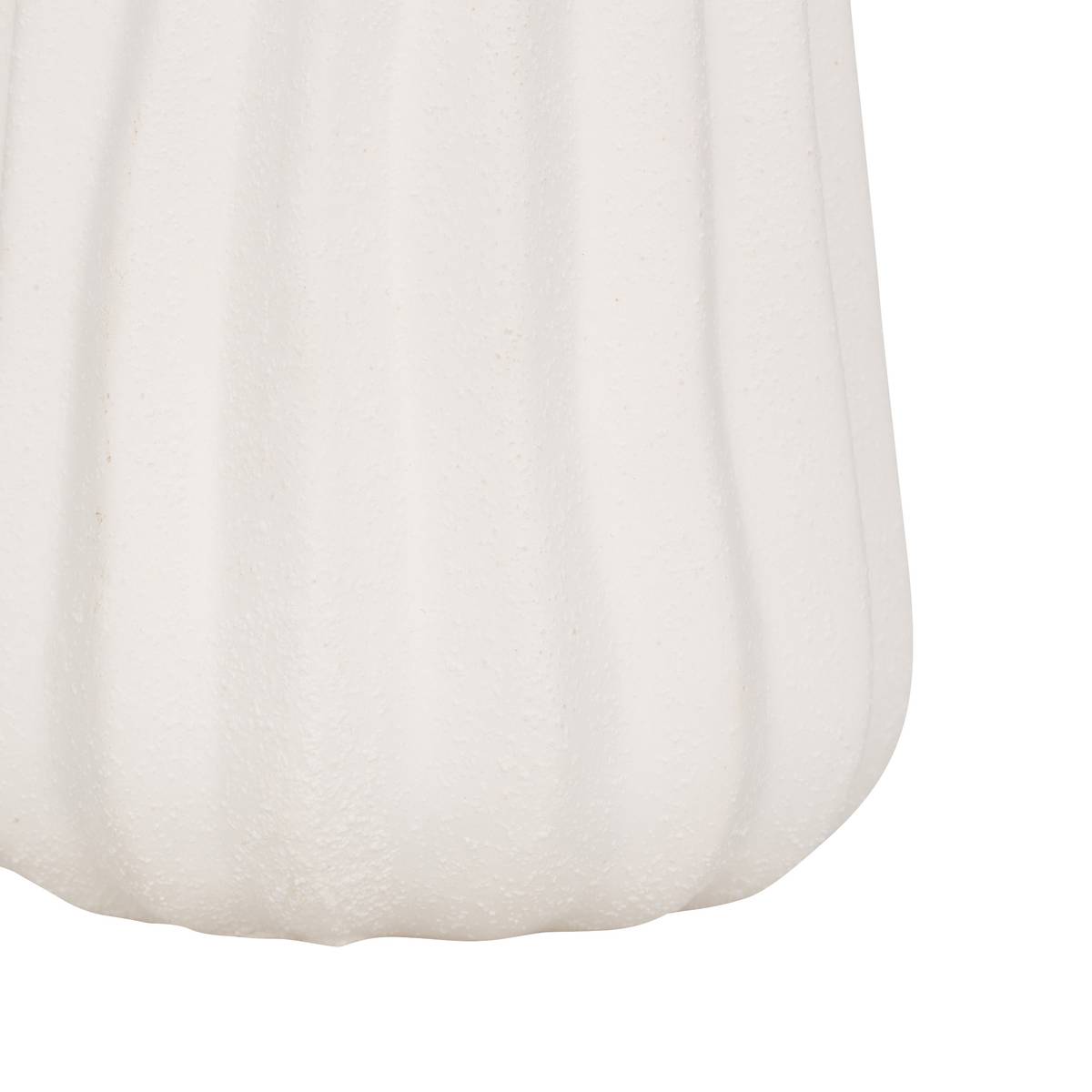 Gestreifte Vase "Fernan" Keramik, Wei&szlig;, H.30 cm Wei&szlig;