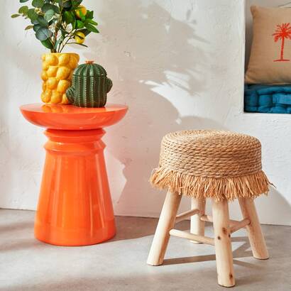 Hocker "gimpo" kiefer, beige, d.30x40 cm