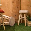 Hocker "Nyar" Paulownia, Beige, D.28x41 cm Beige