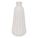 Gestreifte Vase "Fernan" Keramik, Wei&szlig;, H.30 cm Wei&szlig;