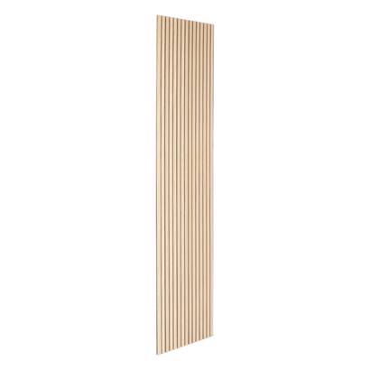 Dekoratives wandpaneel mit holzlamellen "colva" eicheffekt hell, schwarzer hintergrund, 240x60 cm