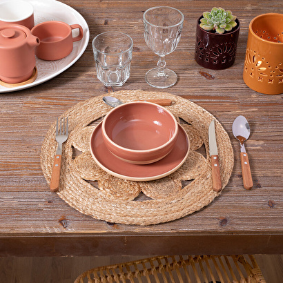 Durchbrochenes tischset "pia jute" d.38 cm