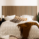 Set mit 3 dekorativen Holz-Lamellenpaneelen Colva Helle Eiche Optik, schwarzer Hintergrund, 120x60 cm Hell-Eichen-Effekt/Schwarzer Hintergrund