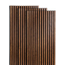 Set mit 3 dekorativen Holz-Lamellenpaneelen Colva Nussbaum Optik, schwarzer Hintergrund, 120x60 cm Nussbaum-Effekt / Schwarzer Hintergrund