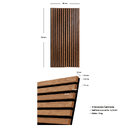Set mit 3 dekorativen Holz-Lamellenpaneelen Colva Nussbaum Optik, schwarzer Hintergrund, 120x60 cm Nussbaum-Effekt / Schwarzer Hintergrund