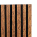 Set mit 3 dekorativen Holz-Lamellenpaneelen Colva Nussbaum Optik, schwarzer Hintergrund, 120x60 cm Nussbaum-Effekt / Schwarzer Hintergrund