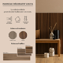 Set mit 3 dekorativen Holz-Lamellenpaneelen Colva Nussbaum Optik, schwarzer Hintergrund, 120x60 cm Nussbaum-Effekt / Schwarzer Hintergrund
