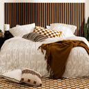 Set mit 3 dekorativen Holz-Lamellenpaneelen Colva Nussbaum Optik, schwarzer Hintergrund, 120x60 cm Nussbaum-Effekt / Schwarzer Hintergrund
