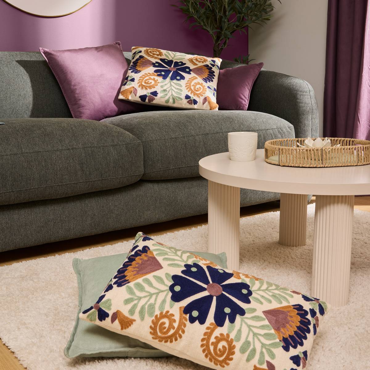 Cushion "Hary" Multicolored, 50x30 cm Blue / Orange / Green