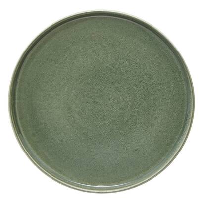 Set of 6 dinner plates "unknown land" earthenware, d.26.7 cm, khaki green