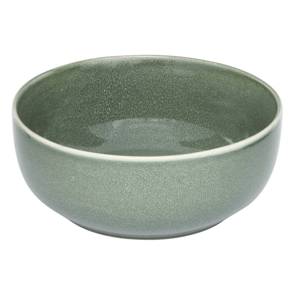 Salad Bowl "Unknown Land" Earthenware, D.21.5 cm, Khaki Green Khaki green