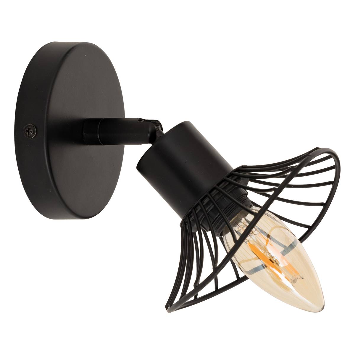 Wall/Ceiling Light "Adelia" Black, 10x10 cm Red
