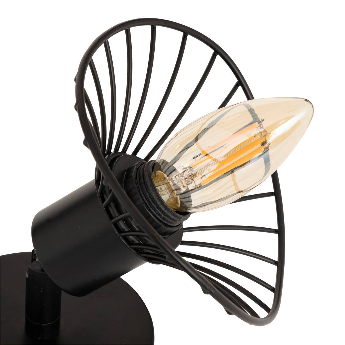 Wall/Ceiling Light "Adelia" Black, 10x10 cm Red