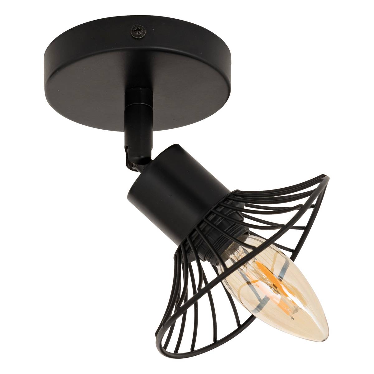 Wall/Ceiling Light "Adelia" Black, 10x10 cm Red