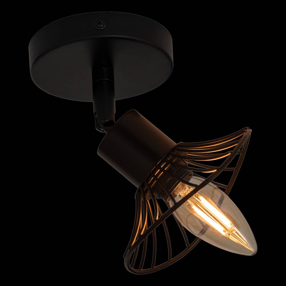 Wall/Ceiling Light "Adelia" Black, 10x10 cm Red