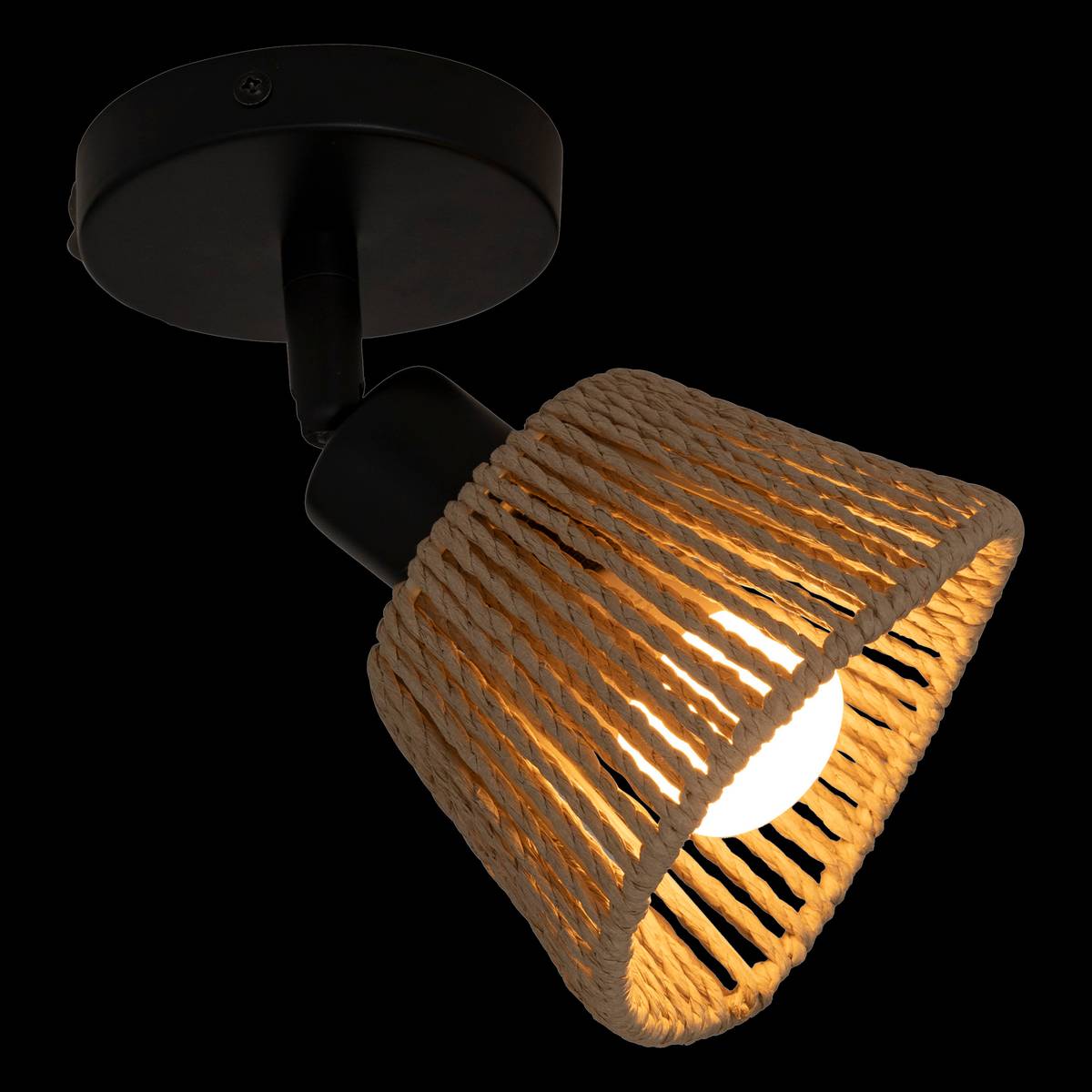 Wall/Ceiling Light "Myha" Beige, 10x10 cm Black / White