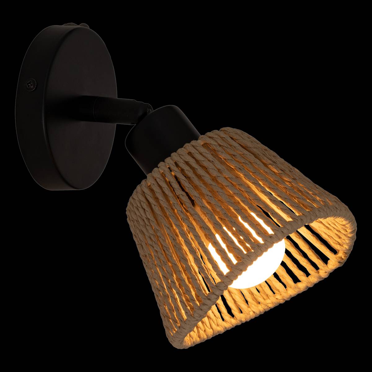 Wall/Ceiling Light "Myha" Beige, 10x10 cm Black / White