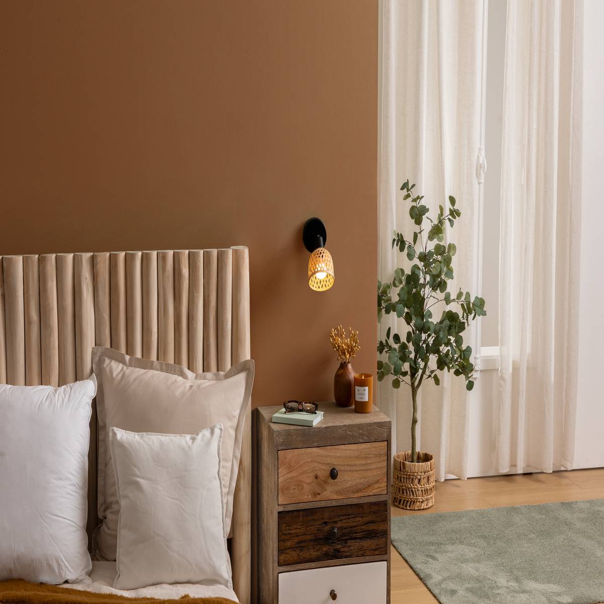 Wall/Ceiling Light "Lio" Beige, 10x10 cm Blue