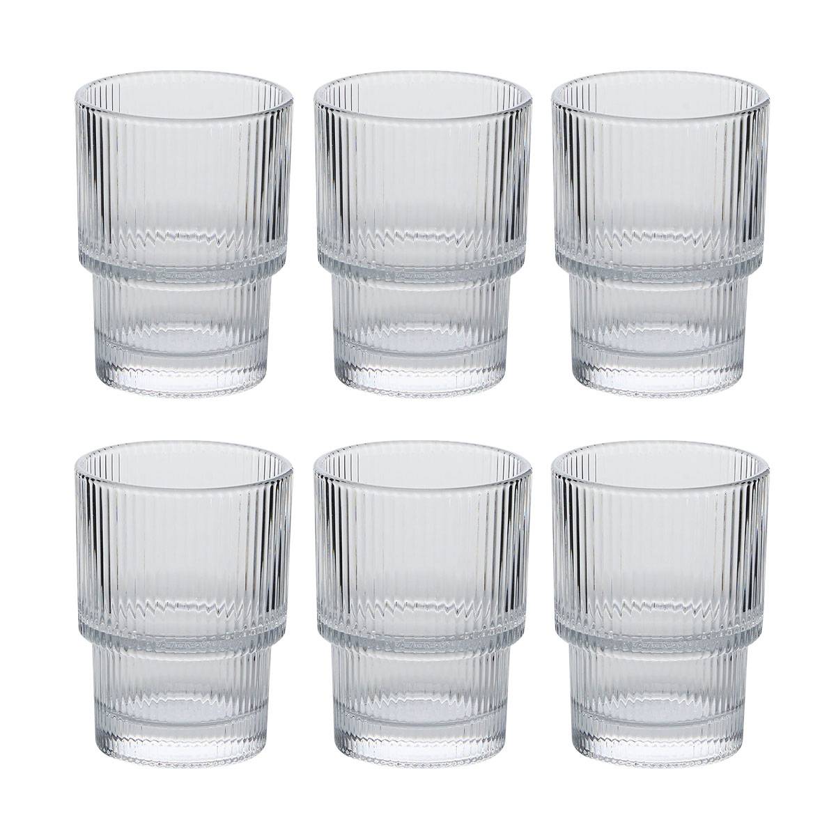 Set of 6 low tumblers "Emil'Ieau" Glass, Transparent Transparent