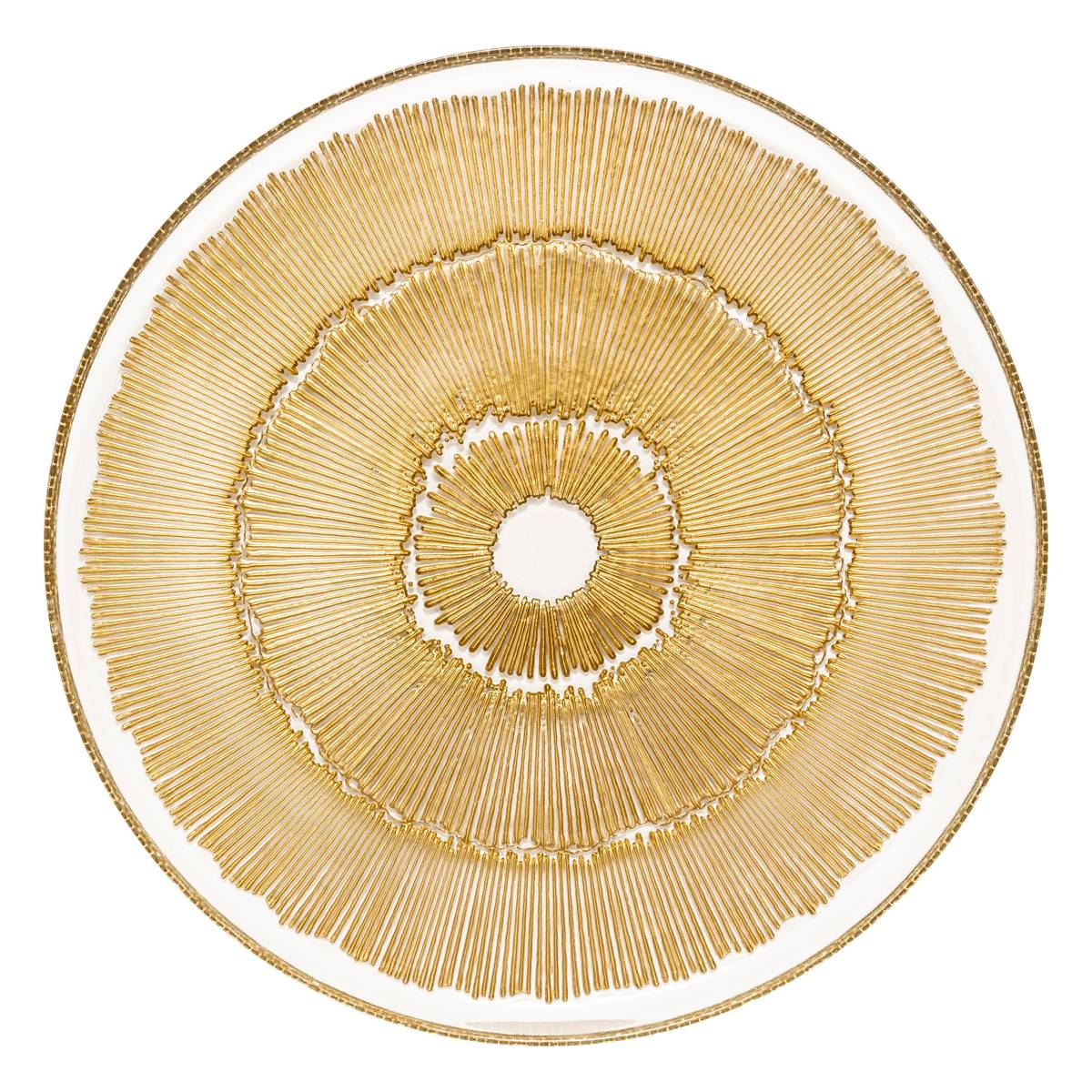 Presentation plate "Celeste" Glass, D.33 cm, Gold Gold