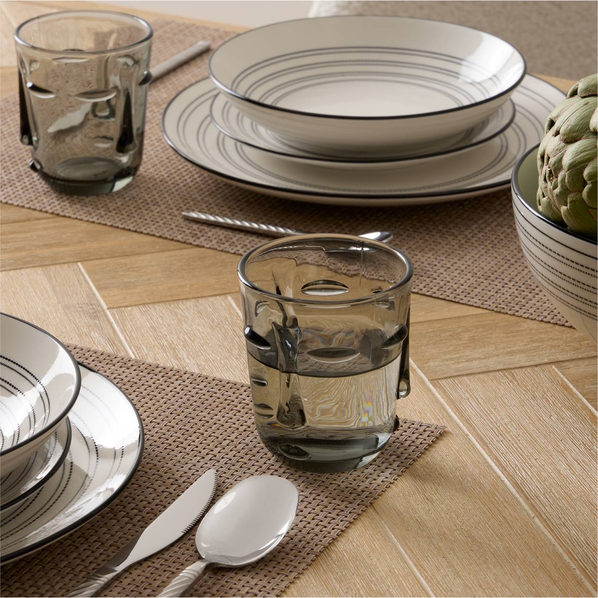 Set of 6 low tumblers "Visage"
