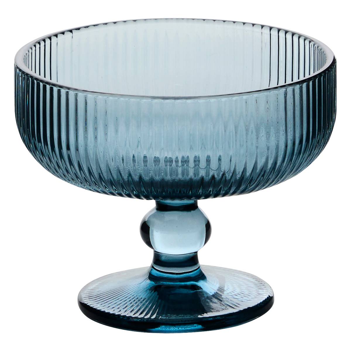Set of 6 ice cream bowls "Ema" Glass, 340 ml, Blue Blue