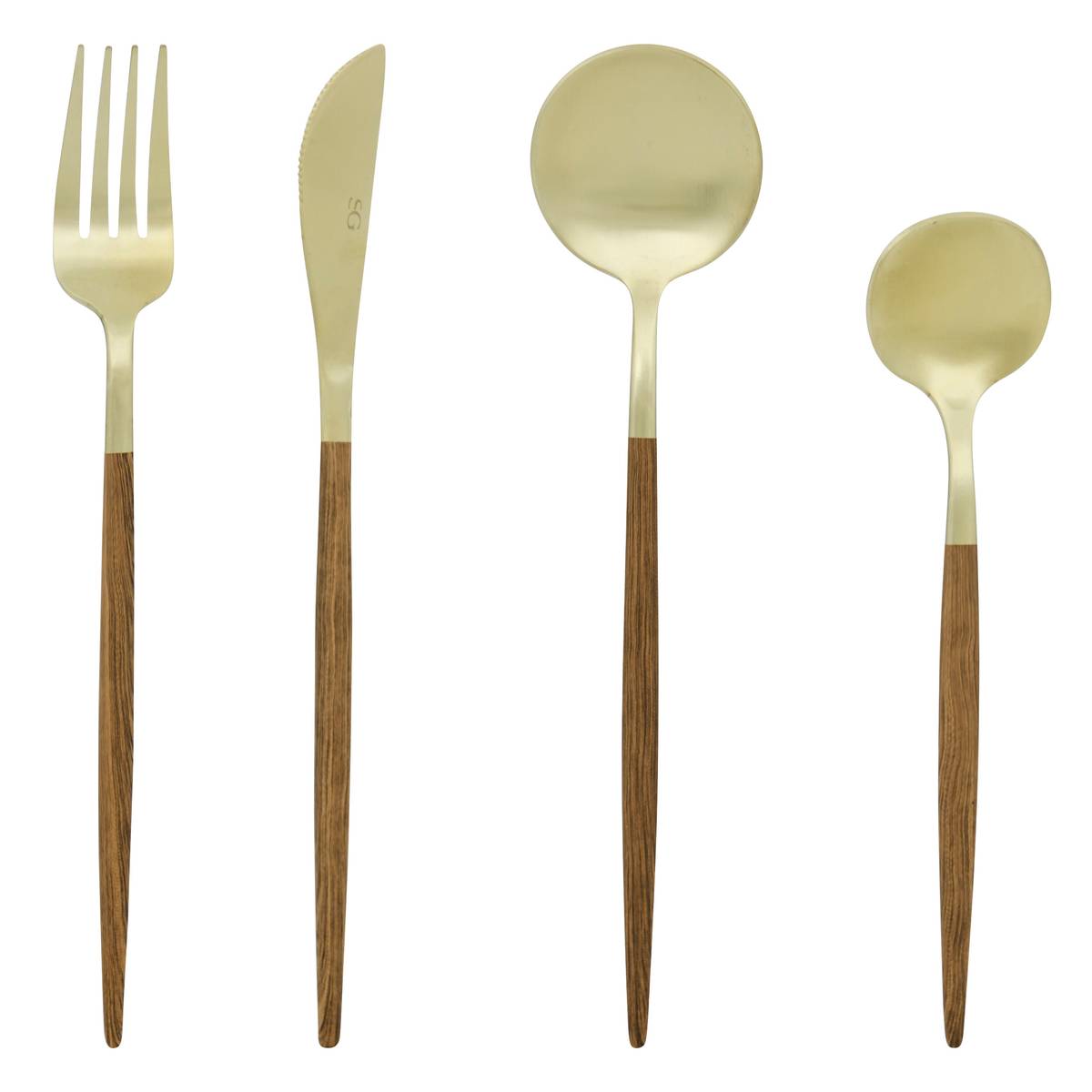 24-piece cutlery set "Ida" Stainless steel, Brown Brown