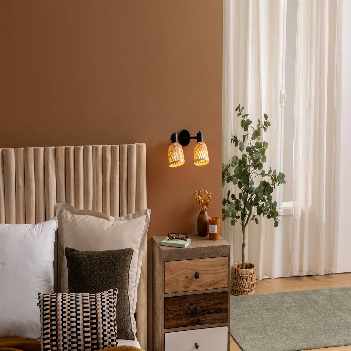 Wall/Ceiling Light "Lio" Beige, 28x17 cm Black