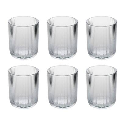 Set of 6 low tumblers "ema" glass, transparent
