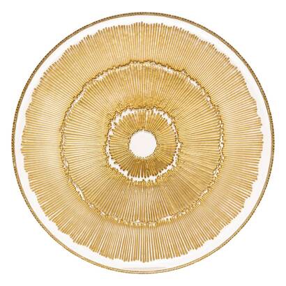 Presentation plate "celeste" glass, d.33 cm, gold