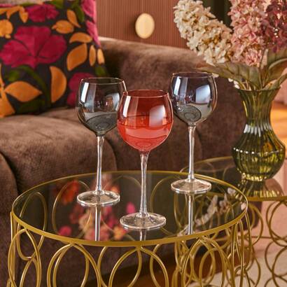 Set of 6 wine glasses "lucia" glass, 420 ml, multicolor