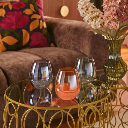 Set of 6 low tumblers "lucia" glass, multicolored