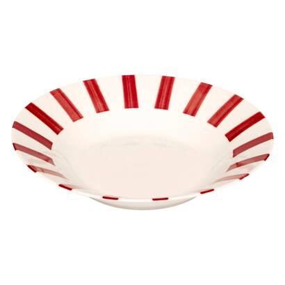 Set of 6 deep plates "cheri" porcelain, d.20.2 cm, red