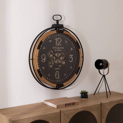 Clock "amri" black, d.70 cm
