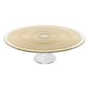 Cake stand "Celeste" Glass, D.33 cm, Gold Gold